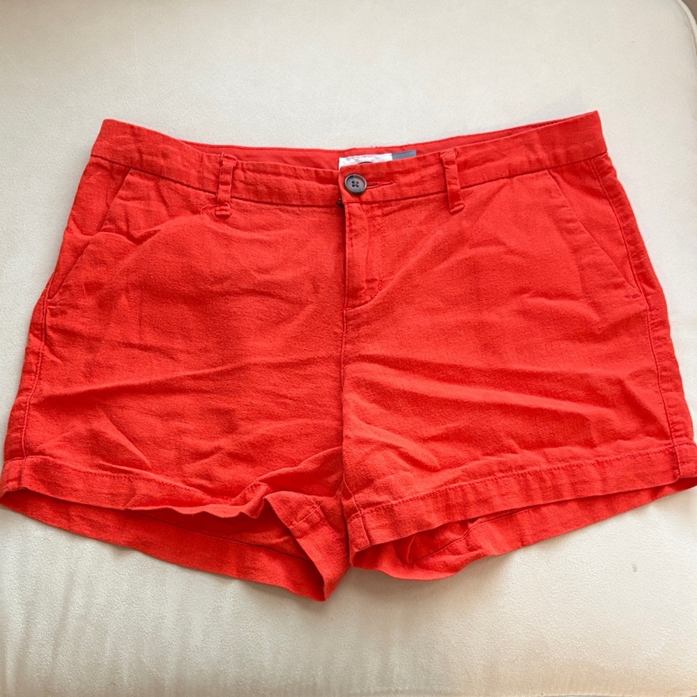 Old Navy Women's Vibrant Red Linen Shorts